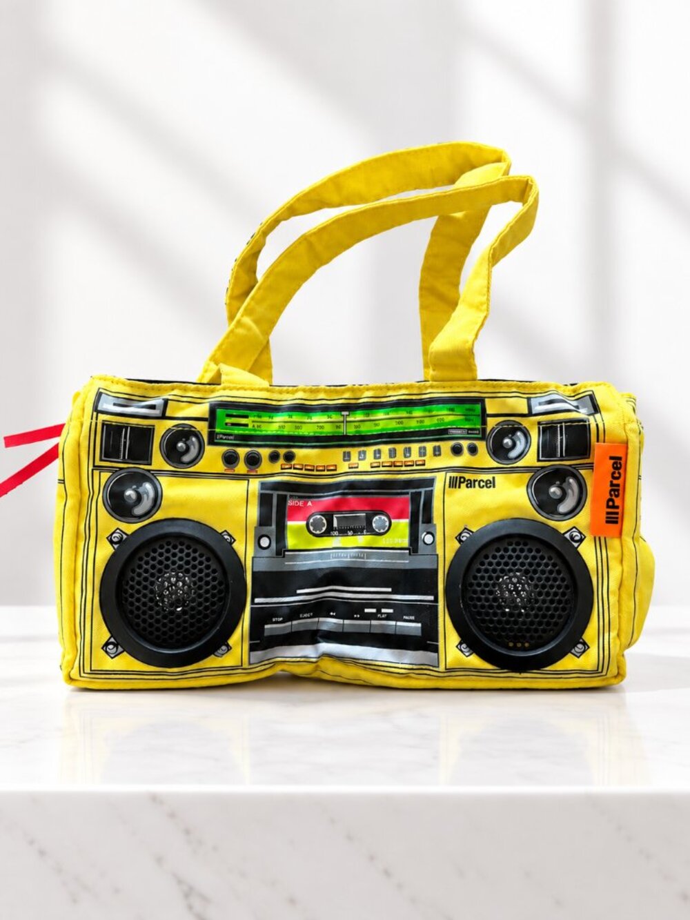 Loop NYC Parcel Boombox Speaker Purse Yellow Y2K Working Stereo Tote Bag